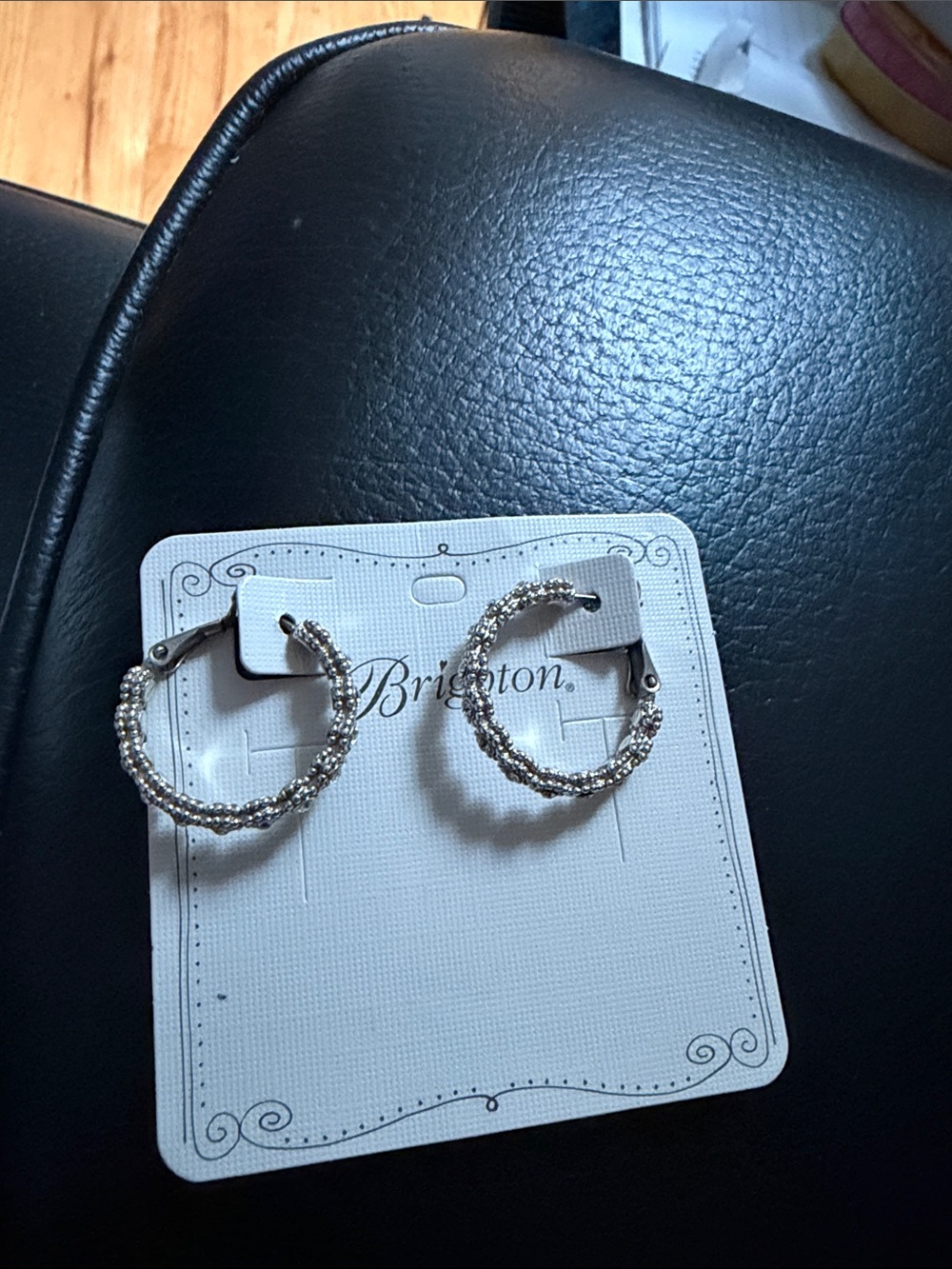 Brighton twinkle small Hoop Earrings - Silver & White